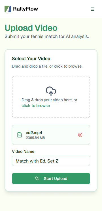Upload screen